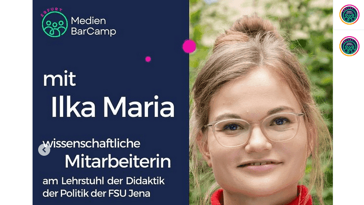 Ankündigung von Ilka's Beitrag beim Medien-Barcamp in Erfurt